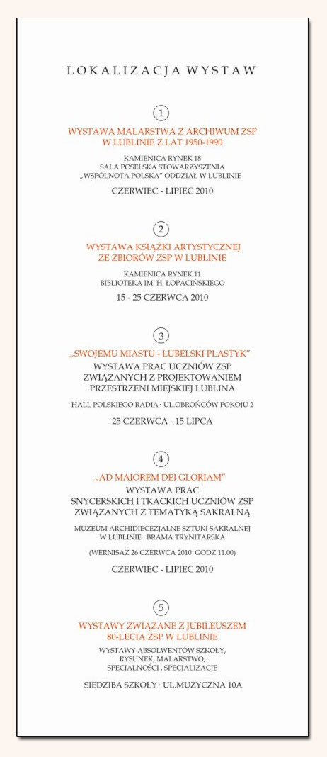 afisz informacyjny o wystawach